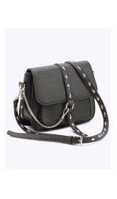 Heine kabelka s ozdobnými kovovými nitmi, čierno-strieborná