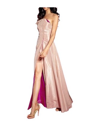 Obojstranné dlhé spoločenské šaty APART, marhuľovo-ružové