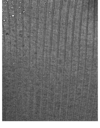 Melrose šaty z rebrovaného úpletu s kamienkami, sivá