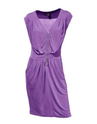 Džersejové šaty na zips s riasením Heine B.C., fialová