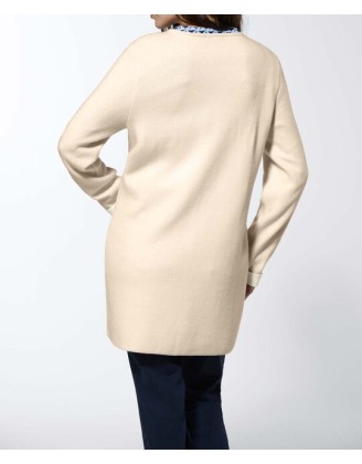 Obojstranný sveter Création L, béžovo-krémový