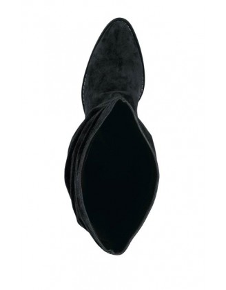 Kožené semišové čižmy Andrea Conti, čierna