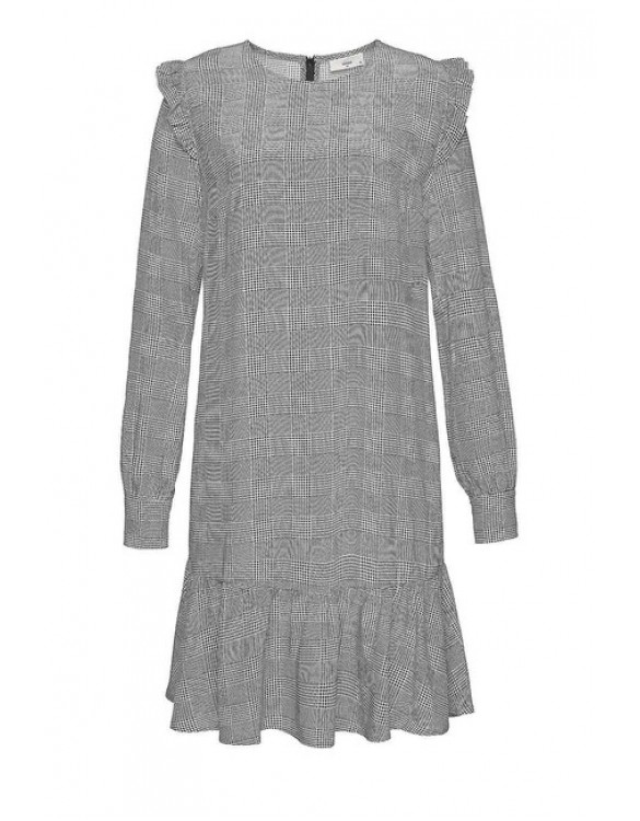 Minimum šaty s volánmi »Barbette«, čierno-biela