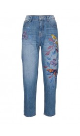 "Slim-Fit" džínsy s výšivkou, modrá
