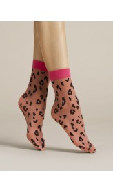 FIORE silonkové ponožky vzorované AMALIA, ružová