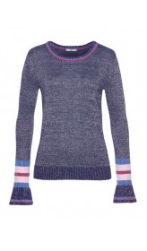 AJC trblietavý pletený sveter, modro-strieborná