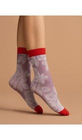 FIORE silonkové ponožky RED ROSE 40 den, fialovo-červená