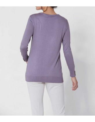 Hodvábný sveter Création L Premium, levanduľová