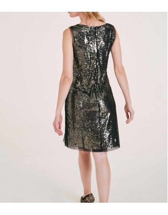 Flitrované šaty Ashley Brooke, čierno-zlatá