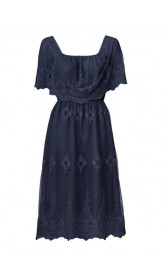 Čipkované šaty Ashley Brooke, modrá