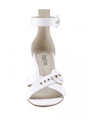 Lakované sandále Heine, biela