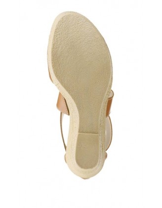 Kožené klinové sandále Laura Scott, hnedé