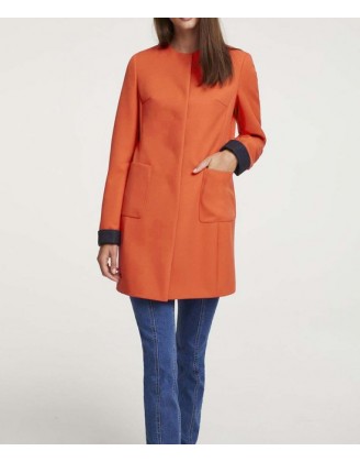 Kabát s kontrastnými manžetami Rick Cardona, oranžová