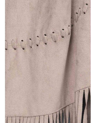 Kožená imitácia vesty so strapcami APART