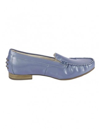 Kožené lakované topánky Gabor, modro-sivá