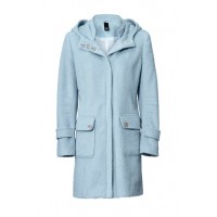 Flaušovo vlnený kabát, svetlo modrý
