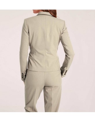 Nohavicový kostým s volánkami Heine, sivo-béžová