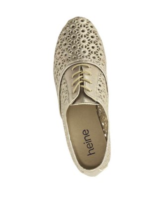 Kožené topánky s Cut-Out výrezmi Heine, zlatej farby