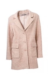 Buklé flaušový kabát, ružový