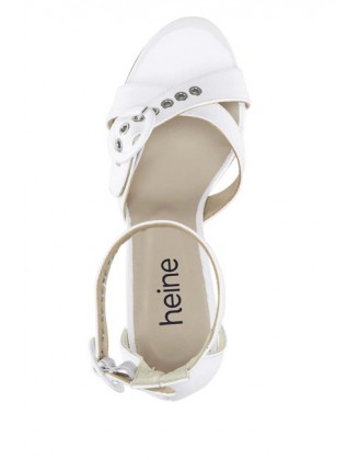 Lakované sandále Heine, biela