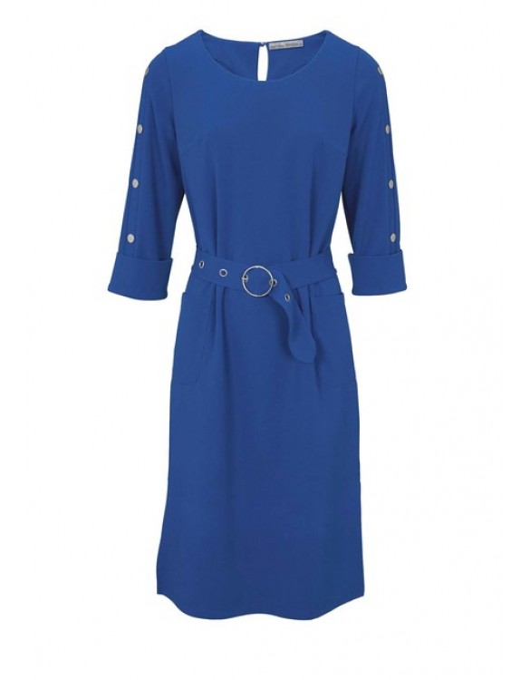 Modré šaty s ozdobnými gombíkmi Ashley Brooke